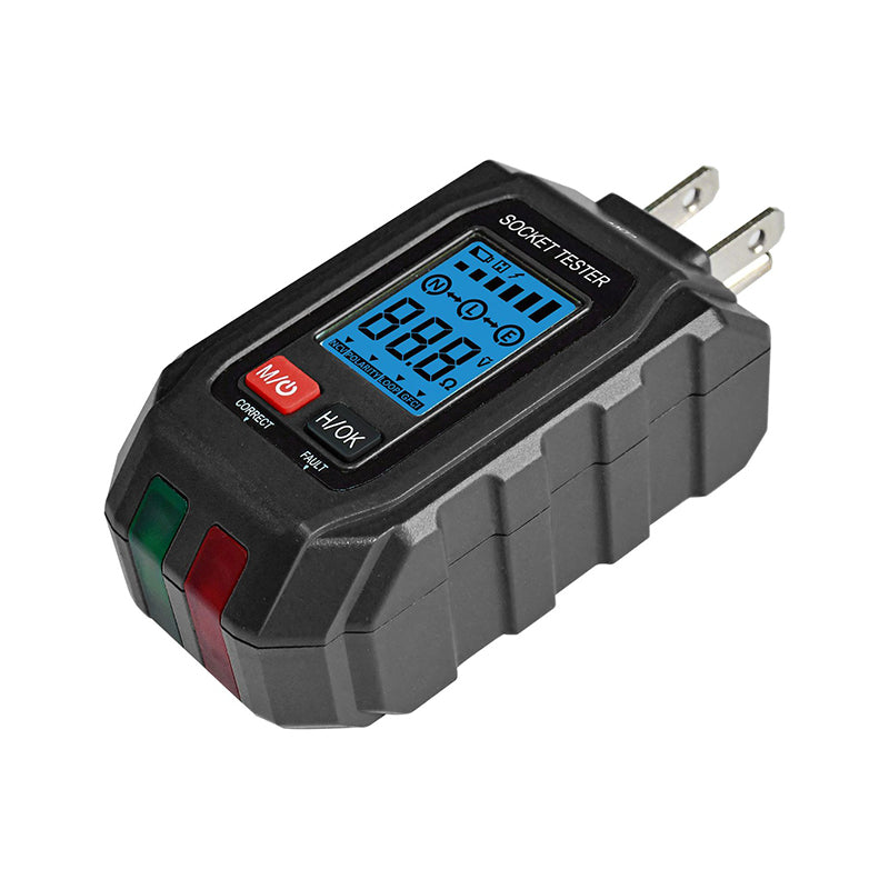 Multifunctional Digital GFCI Outlet Tester with Backlit LCD
