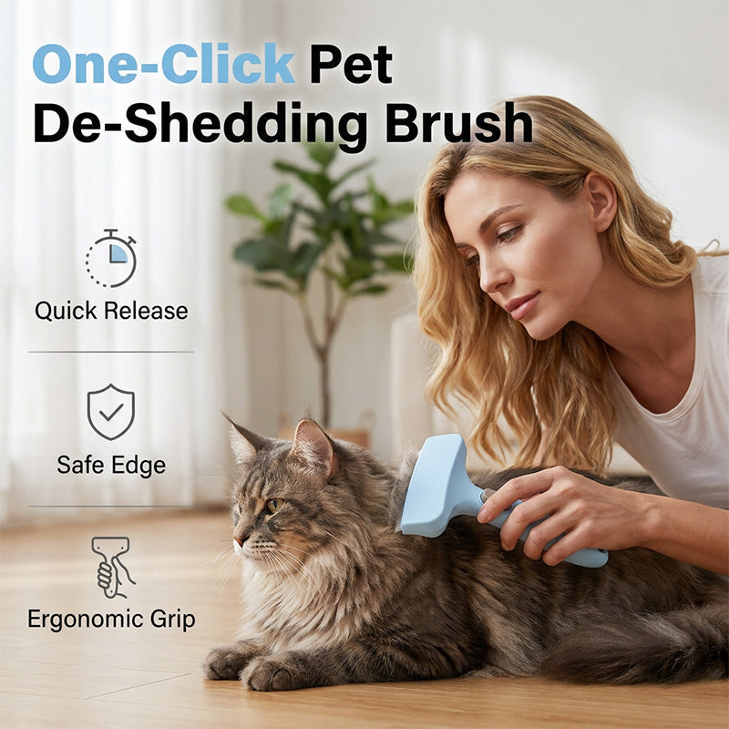 One-Click Pet De-shedding Brush