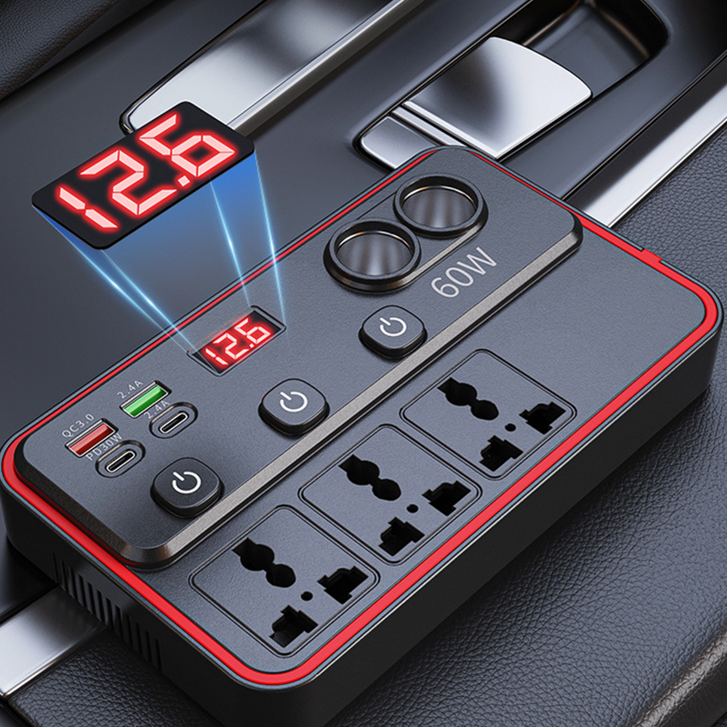 150W Multifunctional Car Charger with AC Outlets and USB