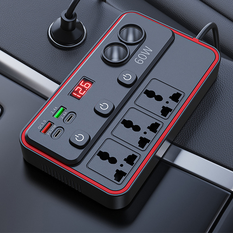 150W Multifunctional Car Charger with AC Outlets and USB