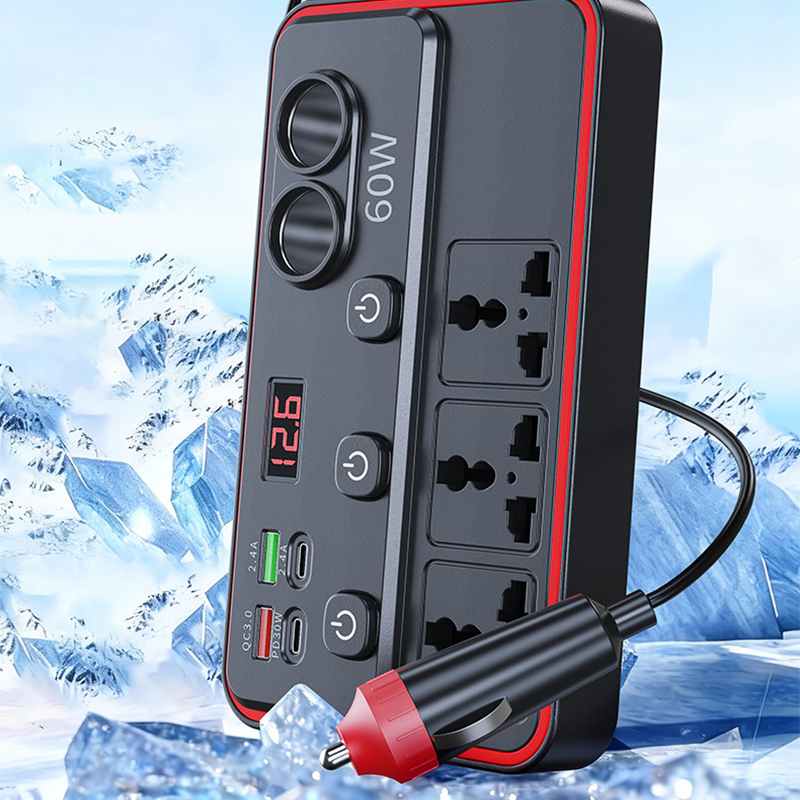 150W Multifunctional Car Charger with AC Outlets and USB