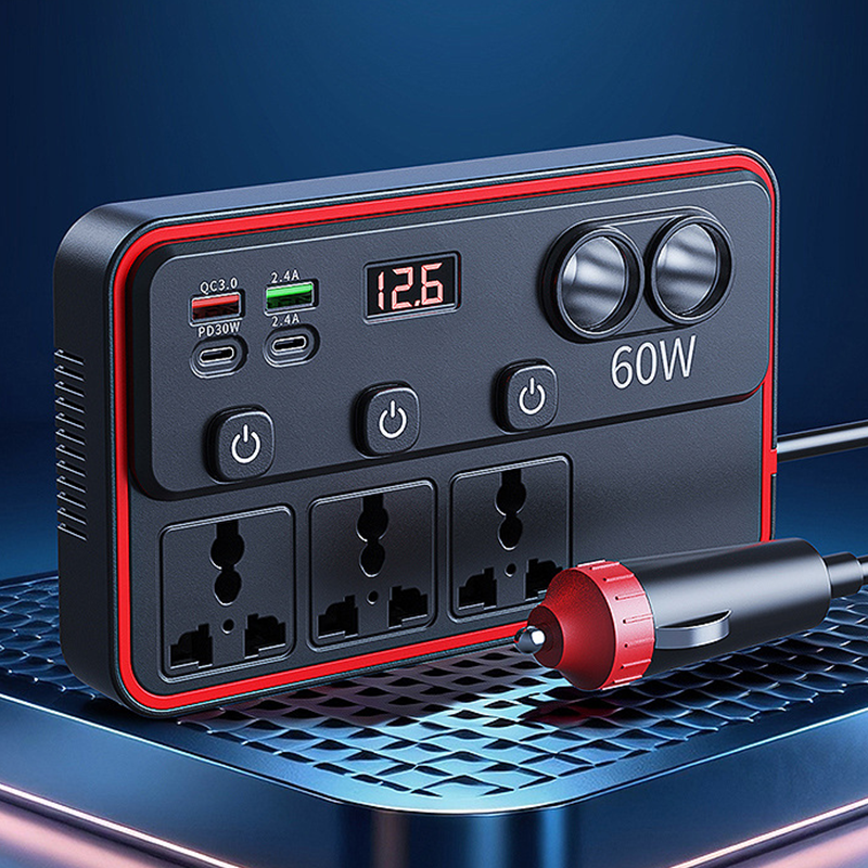 150W Multifunctional Car Charger with AC Outlets and USB