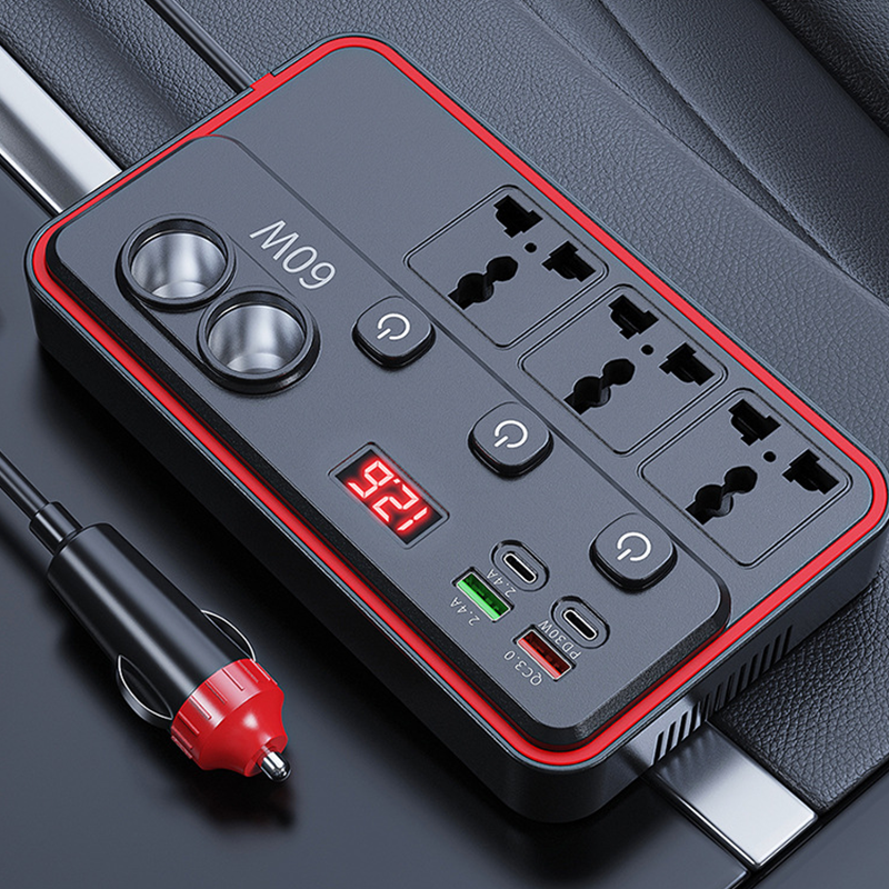 150W Multifunctional Car Charger with AC Outlets and USB