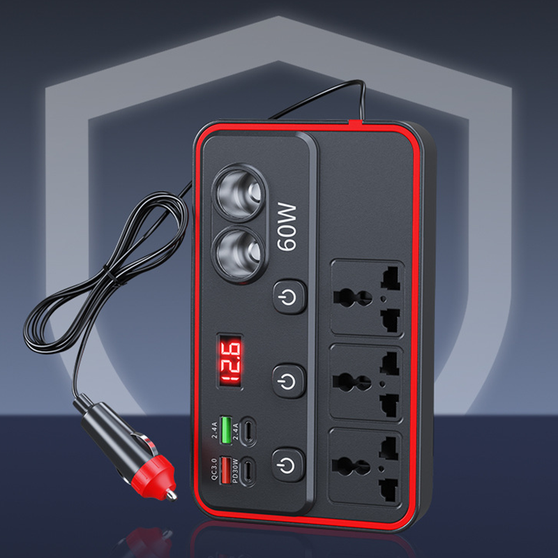 150W Multifunctional Car Charger with AC Outlets and USB
