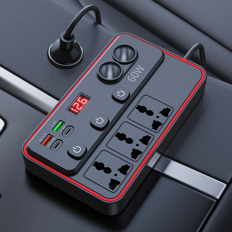 150W Multifunctional Car Charger with AC Outlets and USB