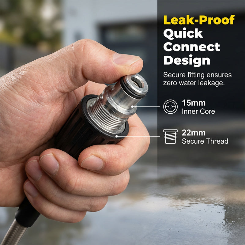 High-Pressure Washer Gun with Hose for Cars and Patios