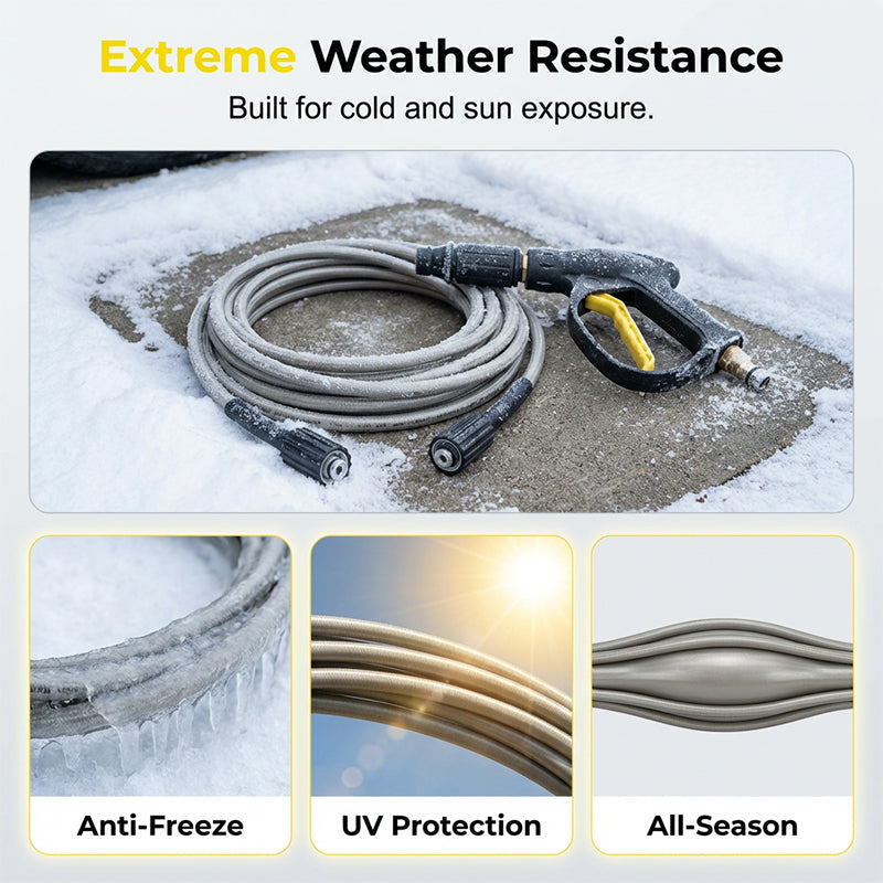 High-Pressure Washer Gun with Hose for Cars and Patios