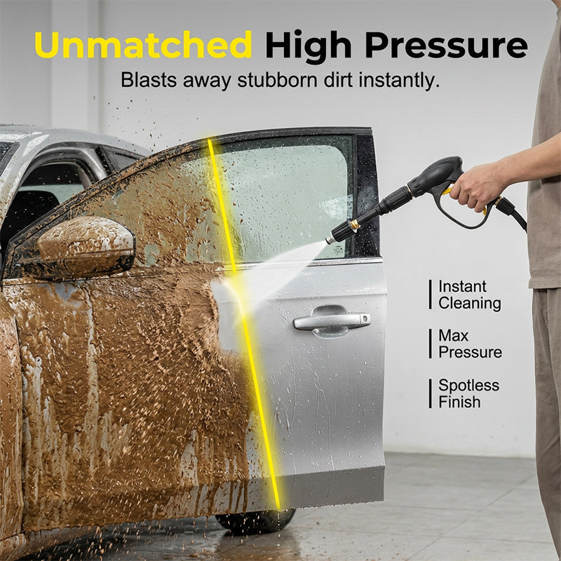 High-Pressure Washer Gun with Hose for Cars and Patios