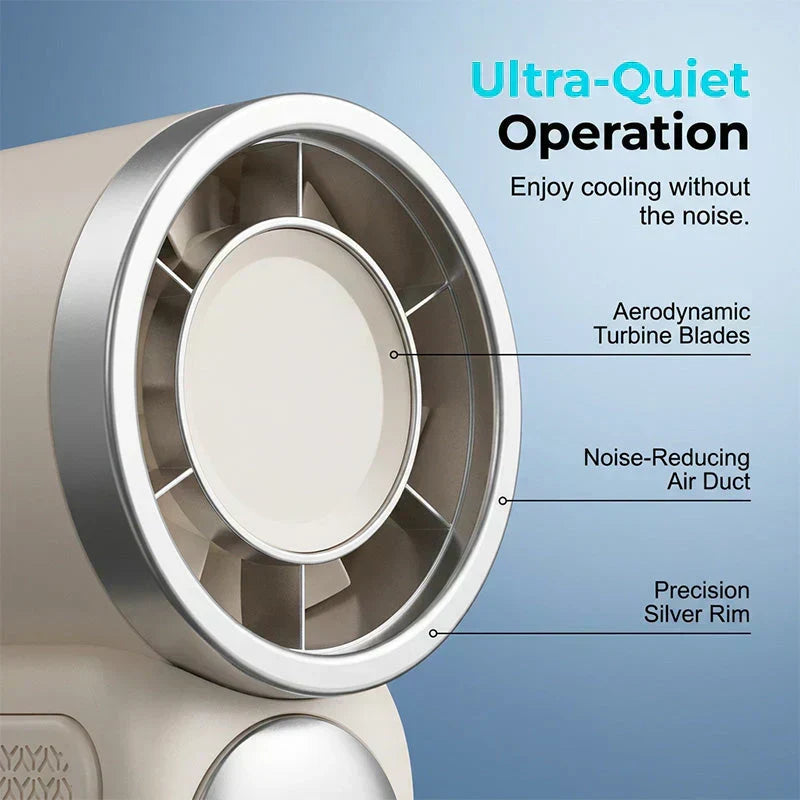 Turbo Handheld Fan with LED Display 6 Speeds 3000mAh Battery