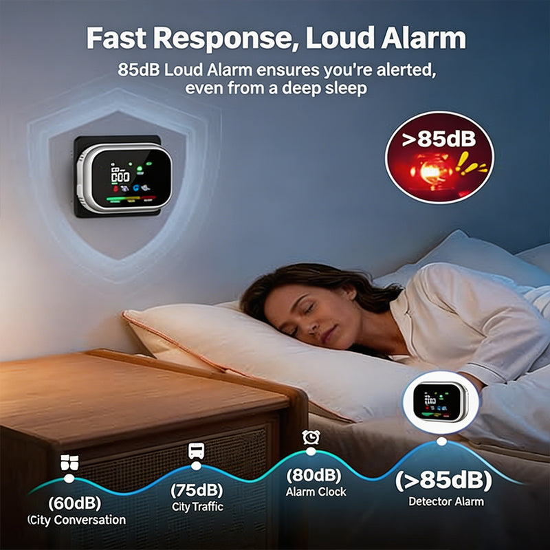 Portable Multi-Gas Alarm with LCD Display and Battery Backup