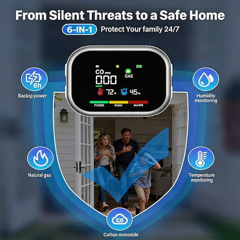 Portable Multi-Gas Alarm with LCD Display and Battery Backup