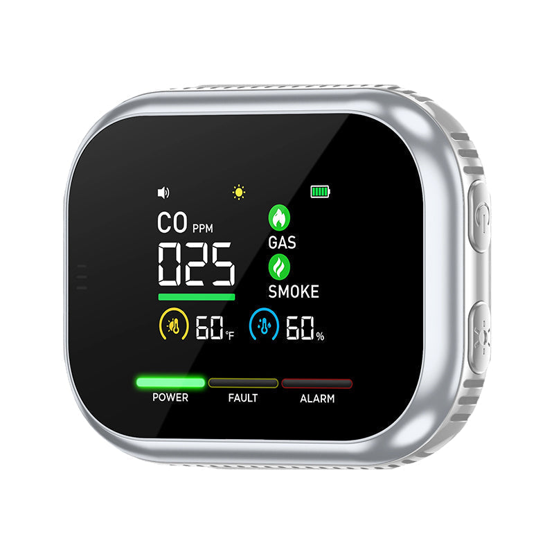 Portable Multi-Gas Alarm with LCD Display and Battery Backup