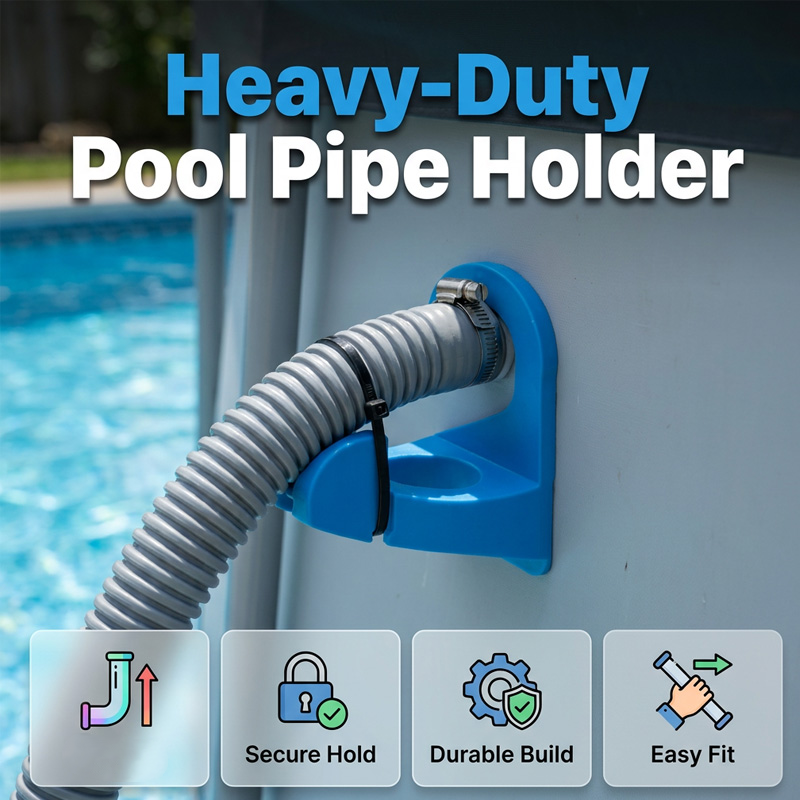Above Ground Pool Pipe Holder Adjustable Rust-Resistant Hose Support Bracket