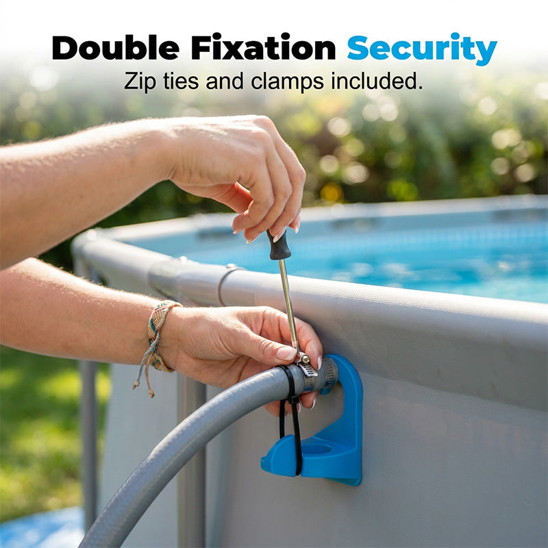 Above Ground Pool Pipe Holder Adjustable Rust-Resistant Hose Support Bracket