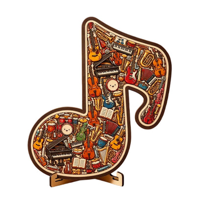 Wooden Musical Note Jigsaw Puzzle Handcrafted Brain Teaser