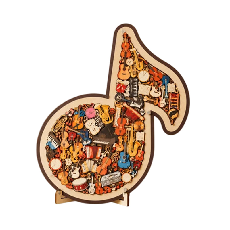 Wooden Musical Note Jigsaw Puzzle Handcrafted Brain Teaser