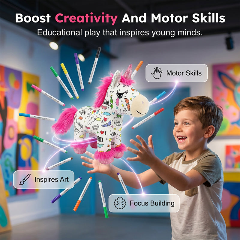 DIY Color-In Unicorn Plush Toy Kit
