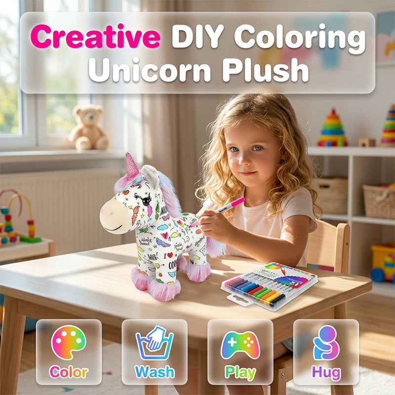 DIY Color-In Unicorn Plush Toy Kit