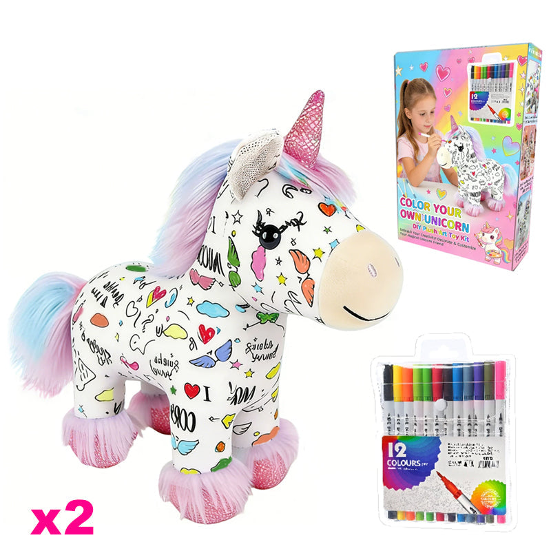 DIY Color-In Unicorn Plush Toy Kit