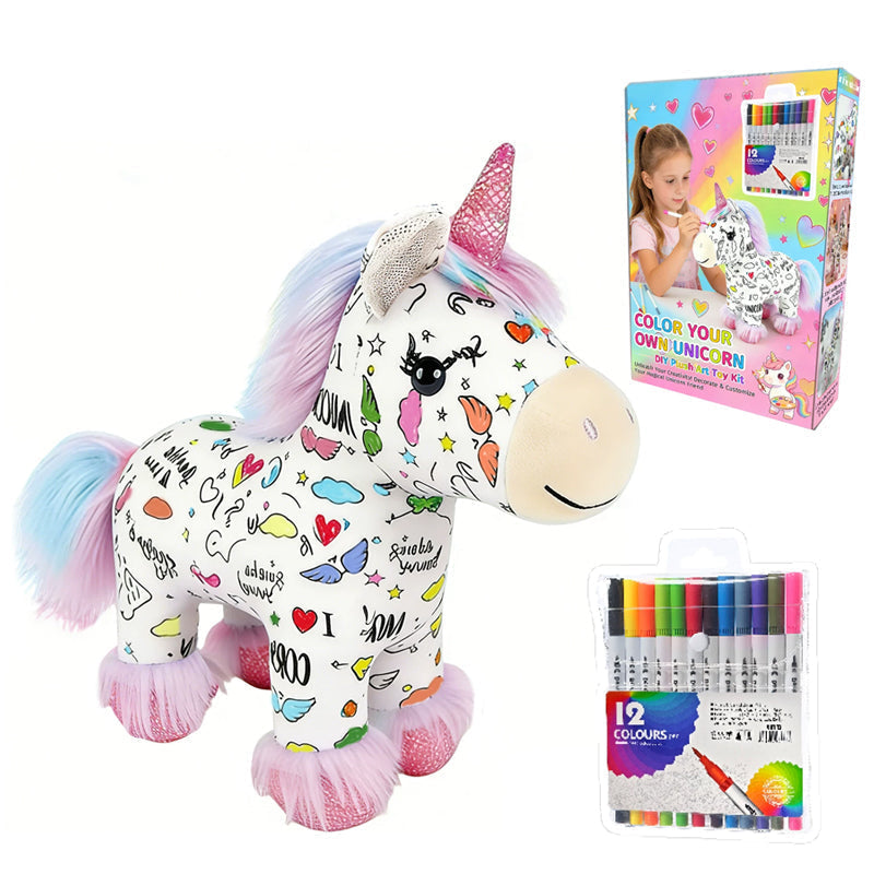 DIY Color-In Unicorn Plush Toy Kit
