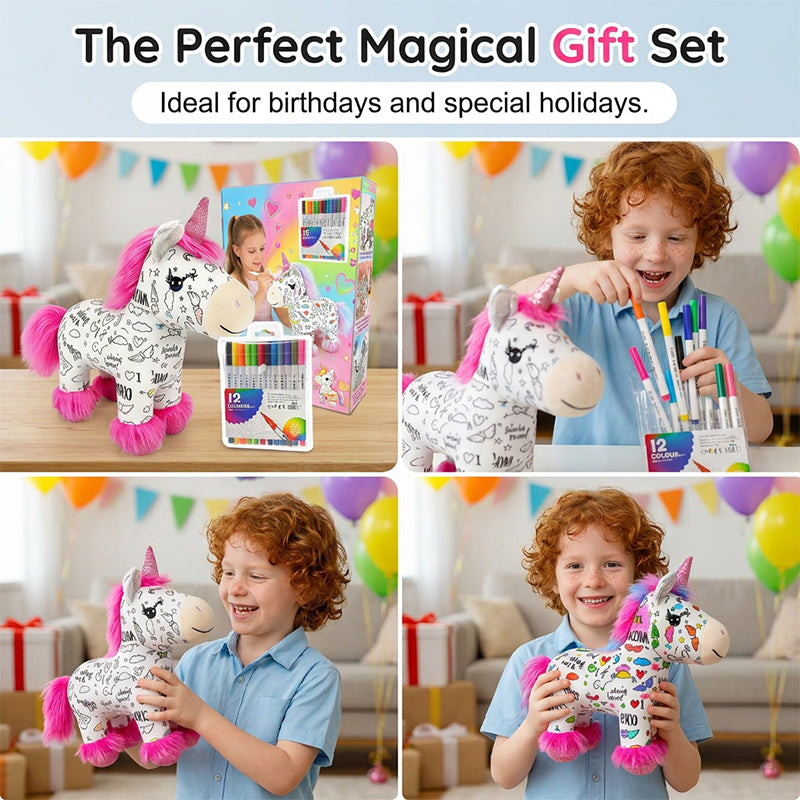 DIY Color-In Unicorn Plush Toy Kit