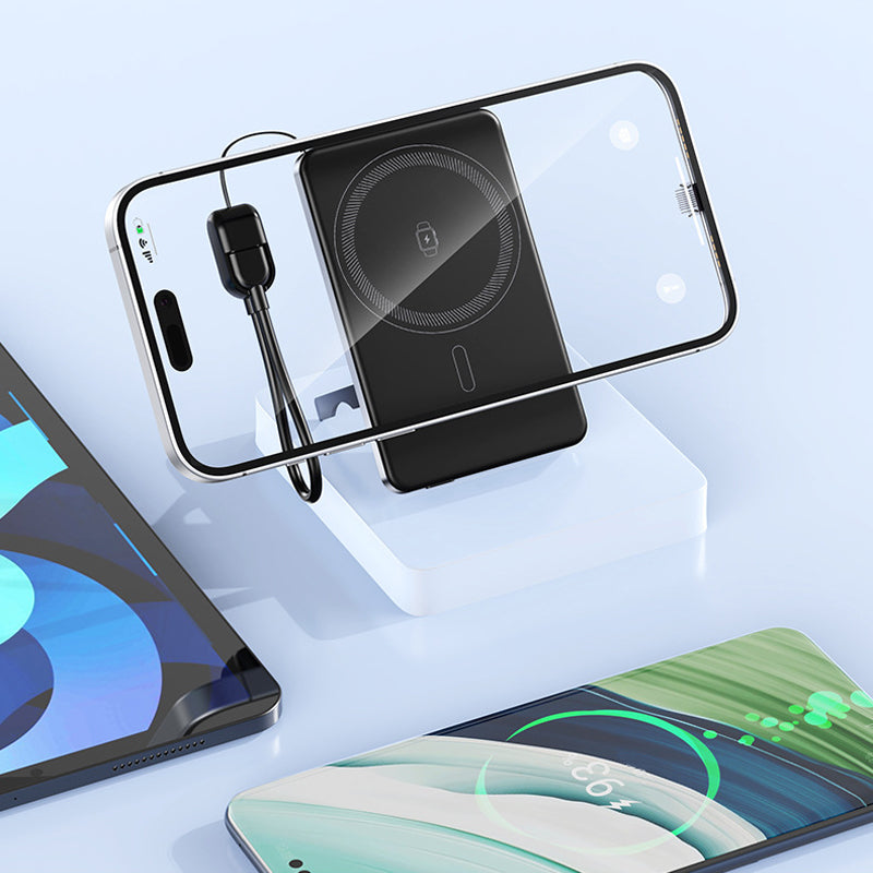 3-in-1 Magnetic Portable Charger with Built-in Stand