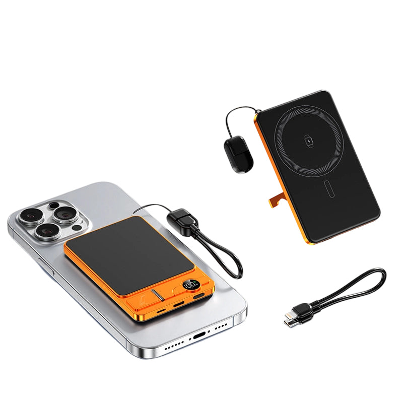 3-in-1 Magnetic Portable Charger with Built-in Stand