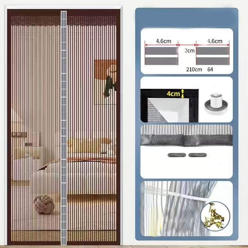 Heavy-Duty Magnetic Screen Door Self-Sealing Pet-Friendly Mesh