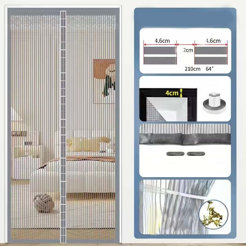 Heavy-Duty Magnetic Screen Door Self-Sealing Pet-Friendly Mesh