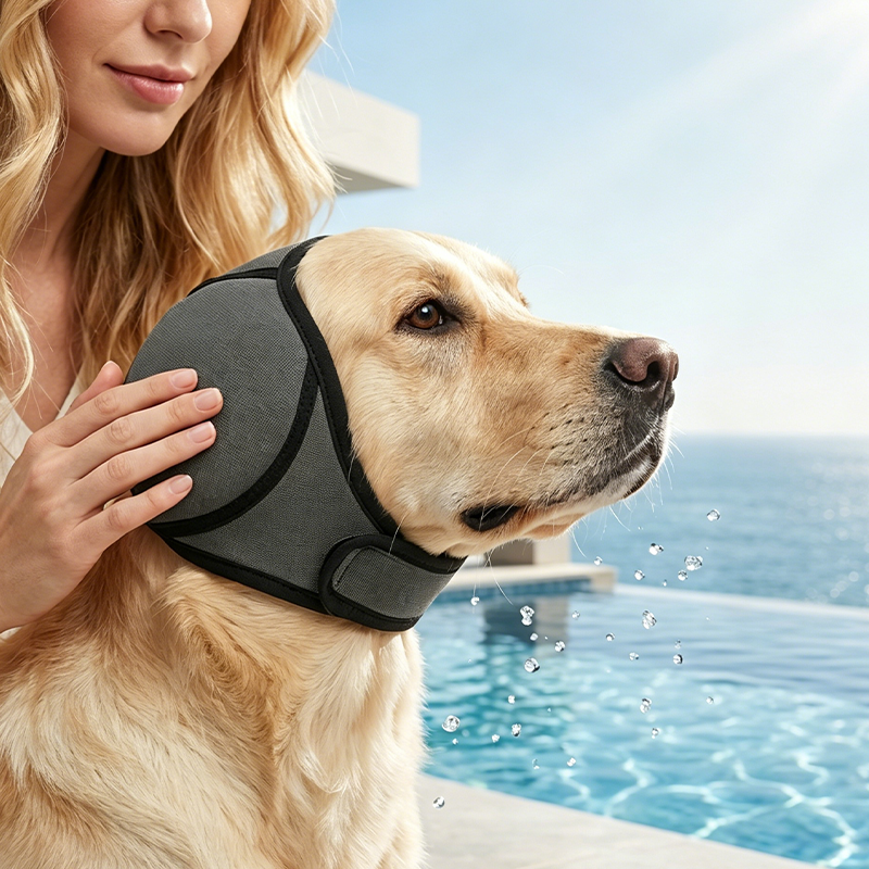 Waterproof Dog Calming Hoodie Neoprene Ear Protection