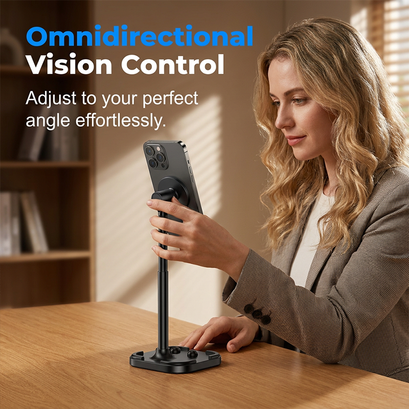 Magnetic Overhead Phone Stand with Telescopic Arm