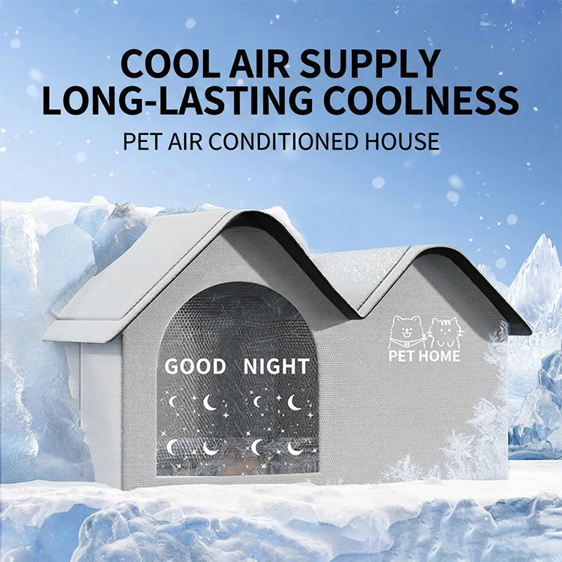 Foldable Pet Cooling Ice House with Insulated Mat