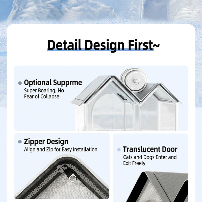 Foldable Pet Cooling Ice House with Insulated Mat