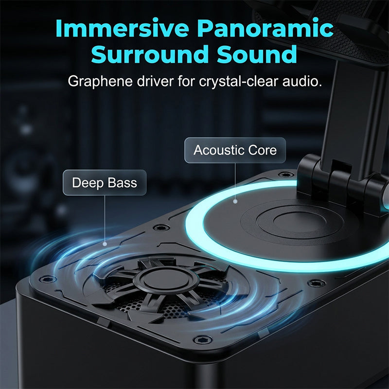 3-in-1 Speaker with Phone Stand and Power Bank