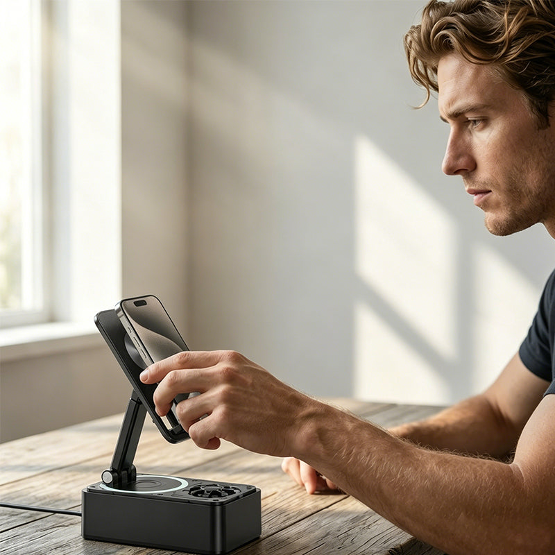 3-in-1 Speaker with Phone Stand and Power Bank