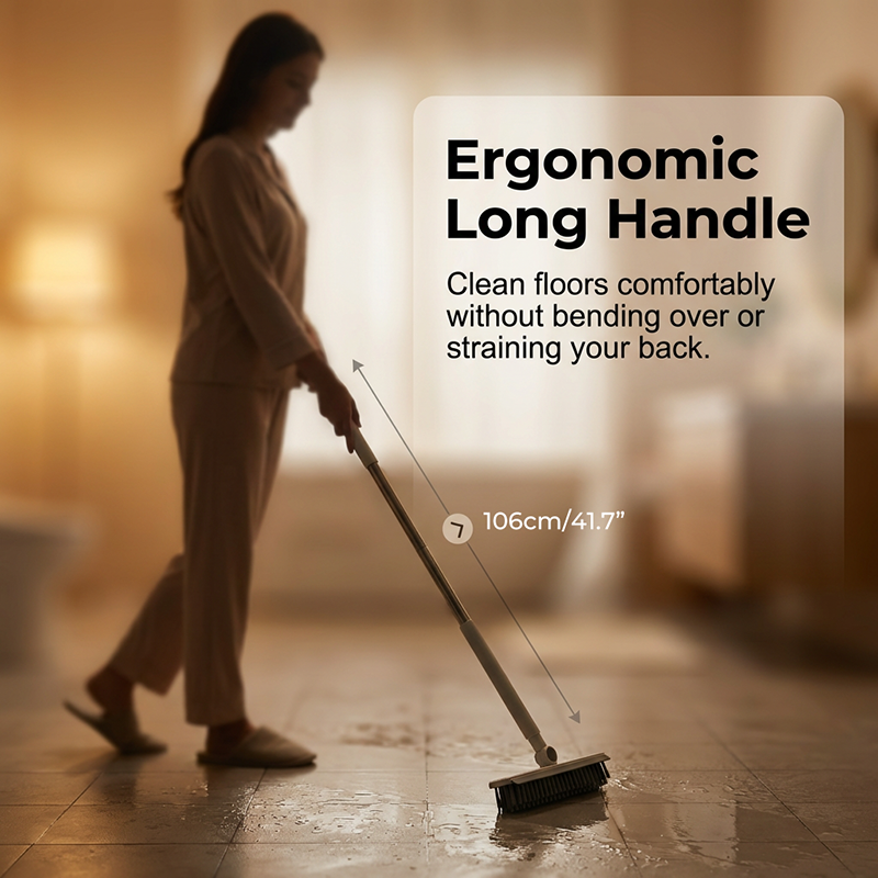 2-in-1 Grout and Corner Scrubber Brush with Squeegee