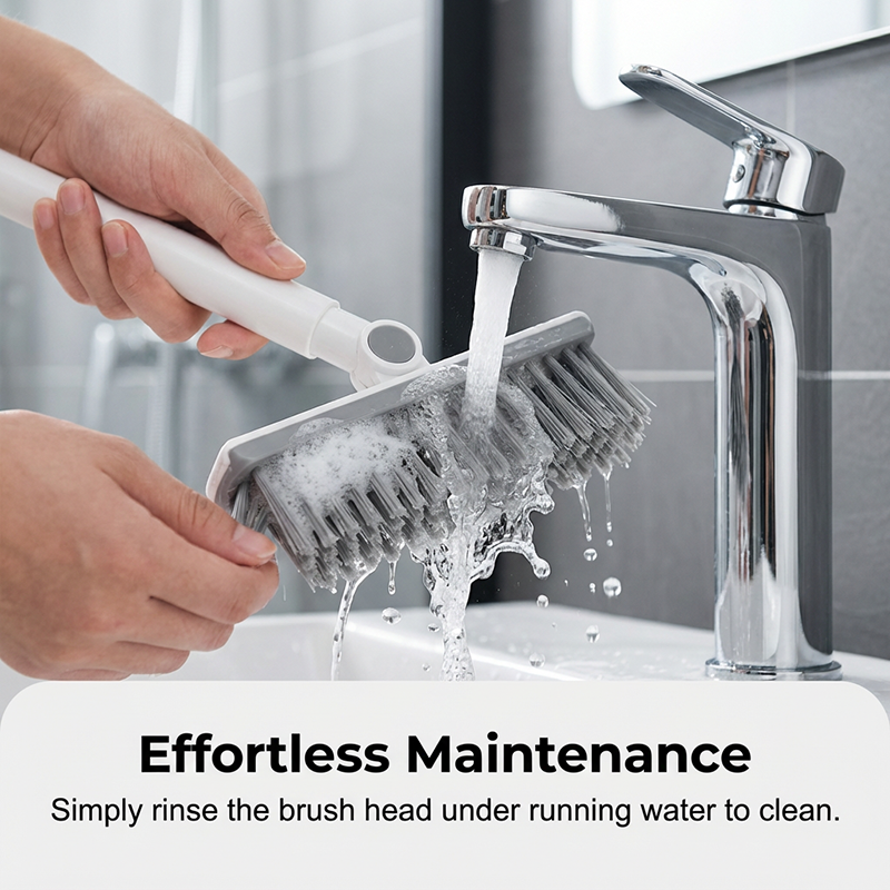 2-in-1 Grout and Corner Scrubber Brush with Squeegee