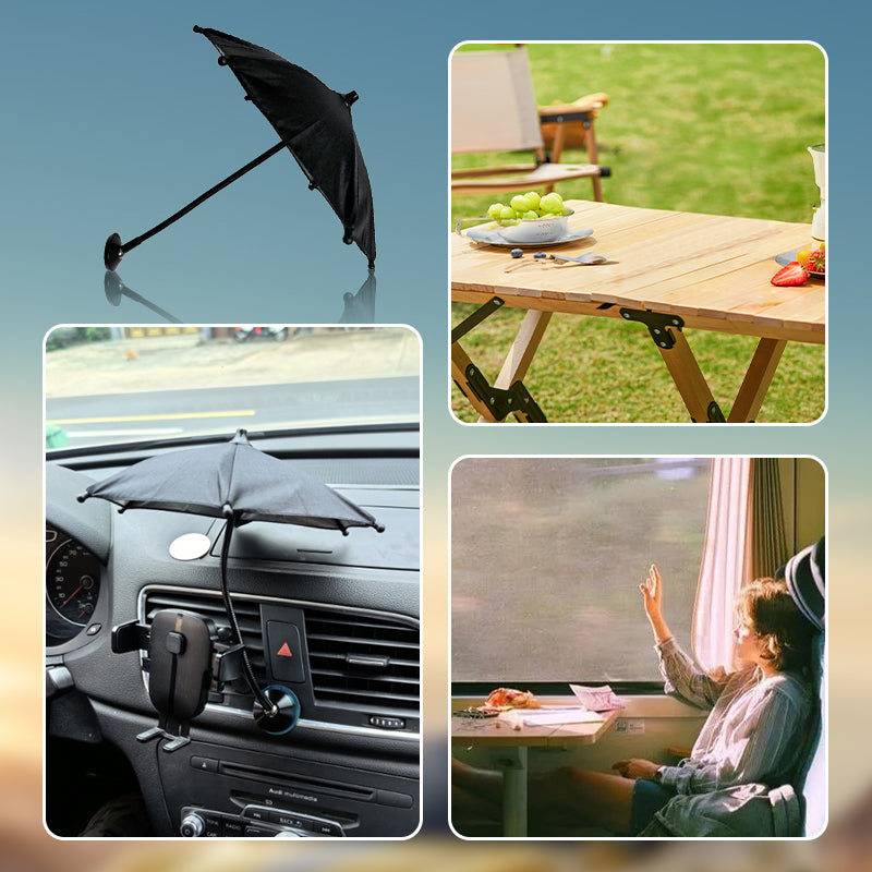 Magnetic Phone Umbrella Sunshade with Adjustable Gooseneck