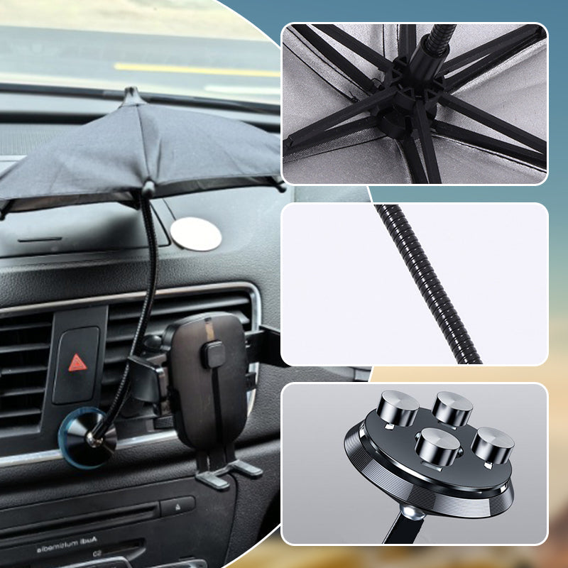 Magnetic Phone Umbrella Sunshade with Adjustable Gooseneck