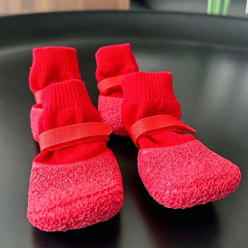 Anti-Slip Waterproof Dog Boots with Rubber Sole