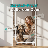 Heavy-Duty Scratch-Proof Pet Screen Door with Dual Zipper