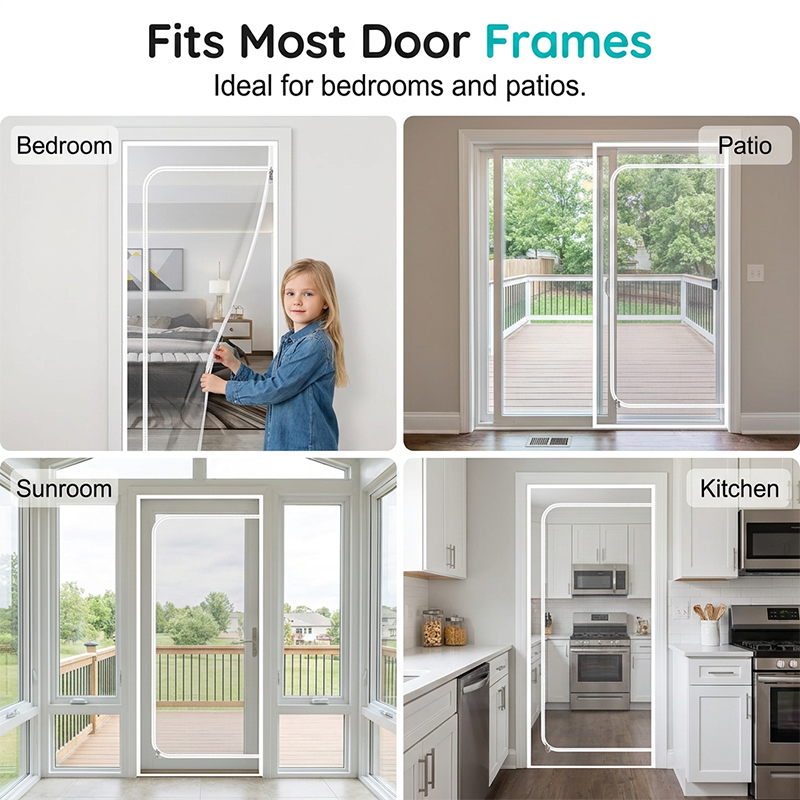 Heavy-Duty Scratch-Proof Pet Screen Door with Dual Zipper