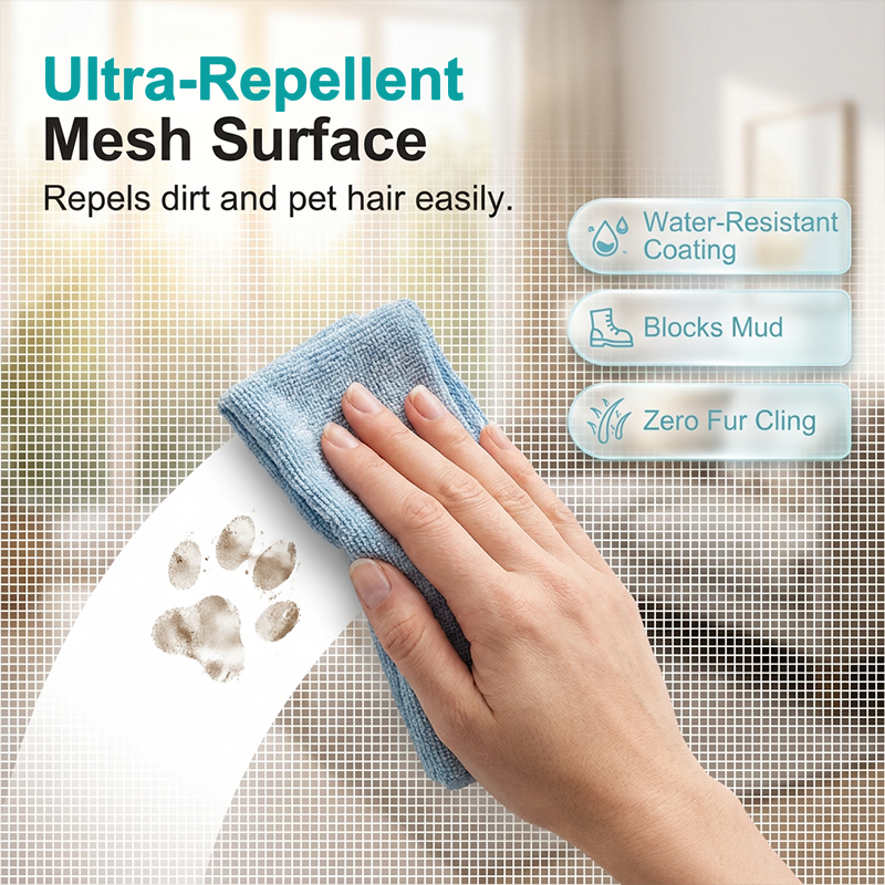 Heavy-Duty Scratch-Proof Pet Screen Door with Dual Zipper