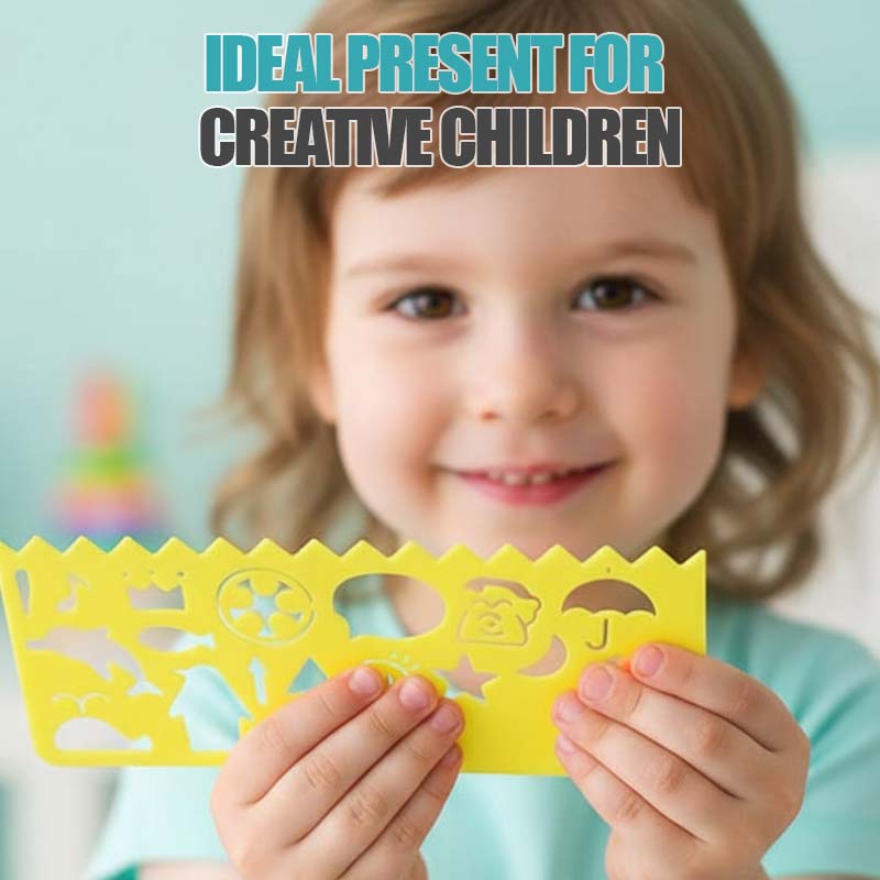 Kids Stencil Drawing Set 4-Piece Plastic Art Craft Kit
