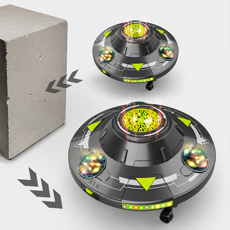 UFO Bubble Machine with 360° Rotation and LED Lights