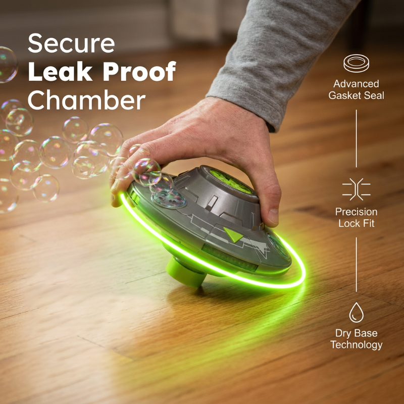 UFO Bubble Machine with 360° Rotation and LED Lights