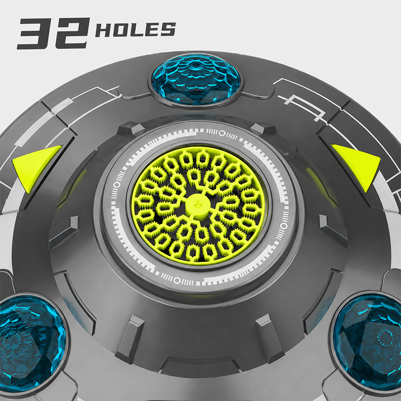 UFO Bubble Machine with 360° Rotation and LED Lights