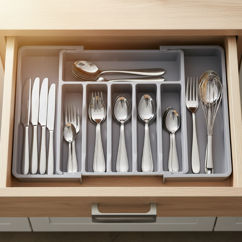 Extendable Kitchen Cutlery Storage Organizer