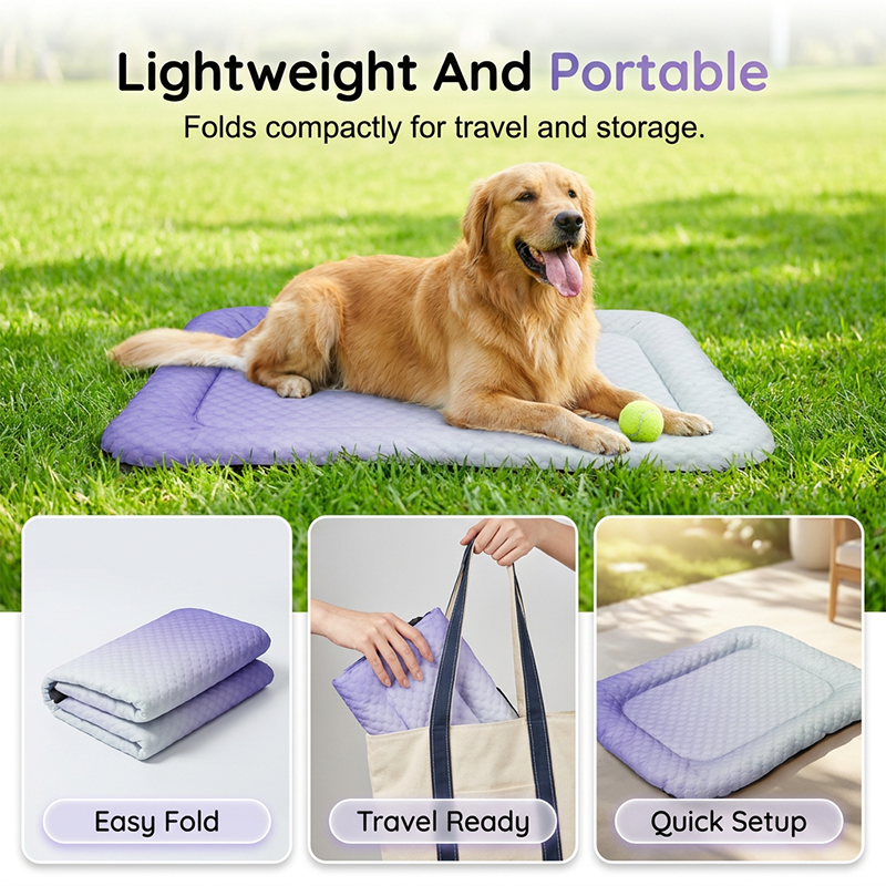 Cooling Gel Mat for Pets Summer Heat Relief Pad Breathable Non-Toxic Cool Sleeping Mat for Dogs Cats