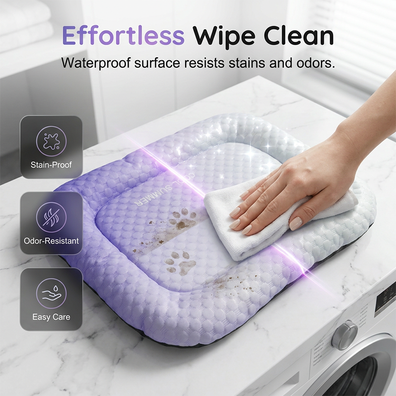 Cooling Gel Mat for Pets Summer Heat Relief Pad Breathable Non-Toxic Cool Sleeping Mat for Dogs Cats